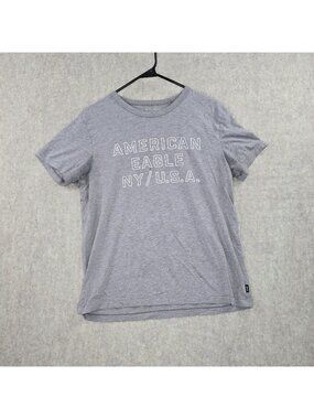 American Eagle NY/USA Graphic Tee M Grey